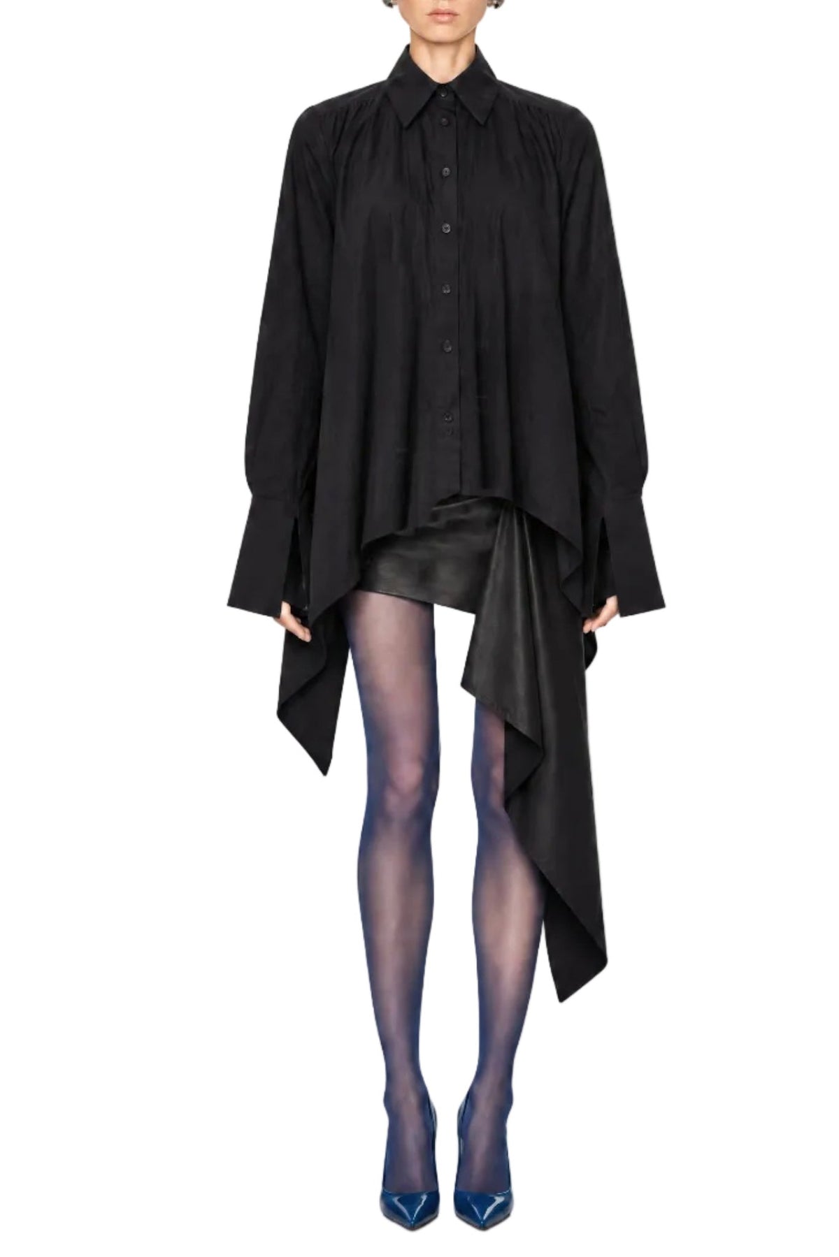 ASYMMETRICAL ORGANIC COTTON BLOUSE
