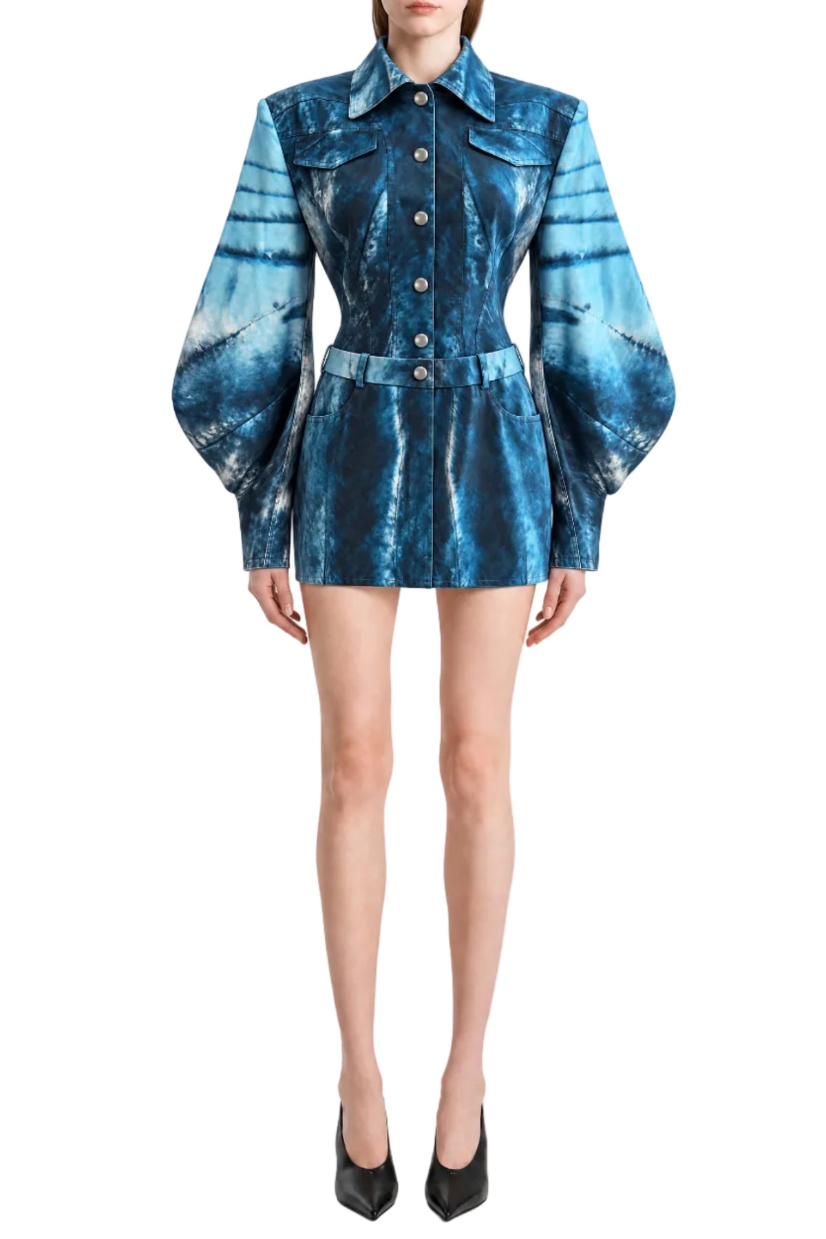Whale skin organic mini dress