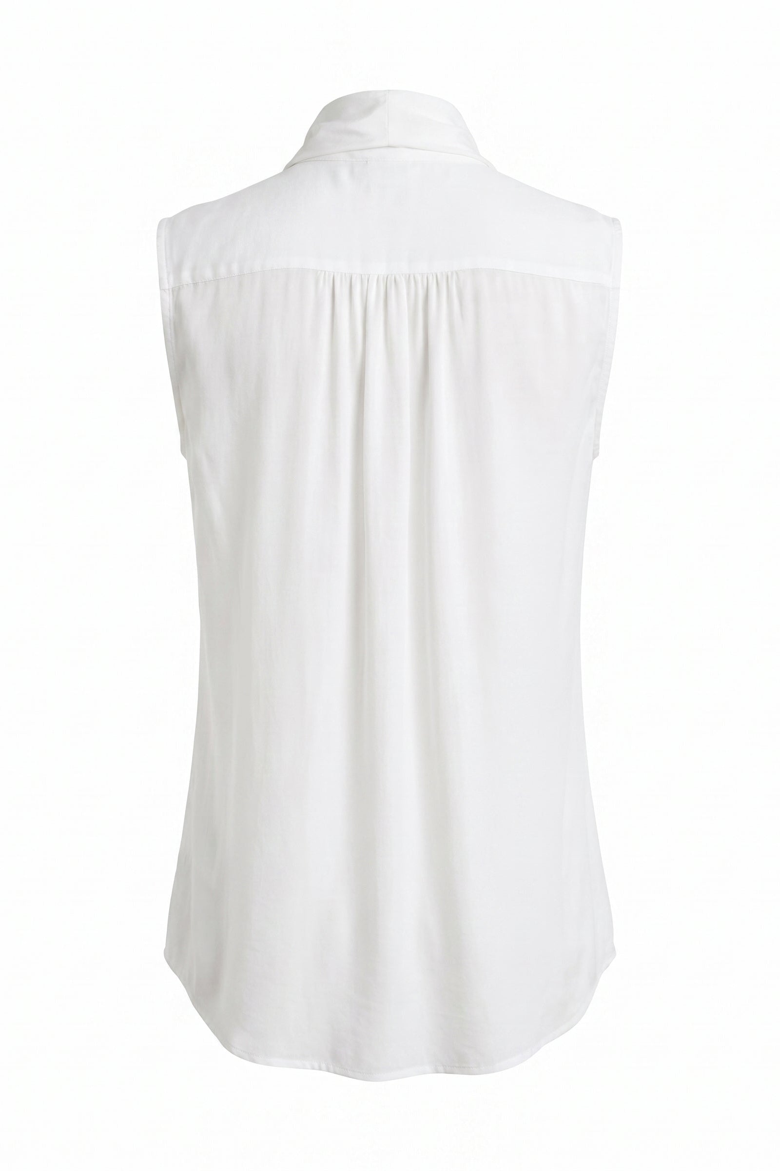 Camicia smanicata con sciarpa in eucalipto