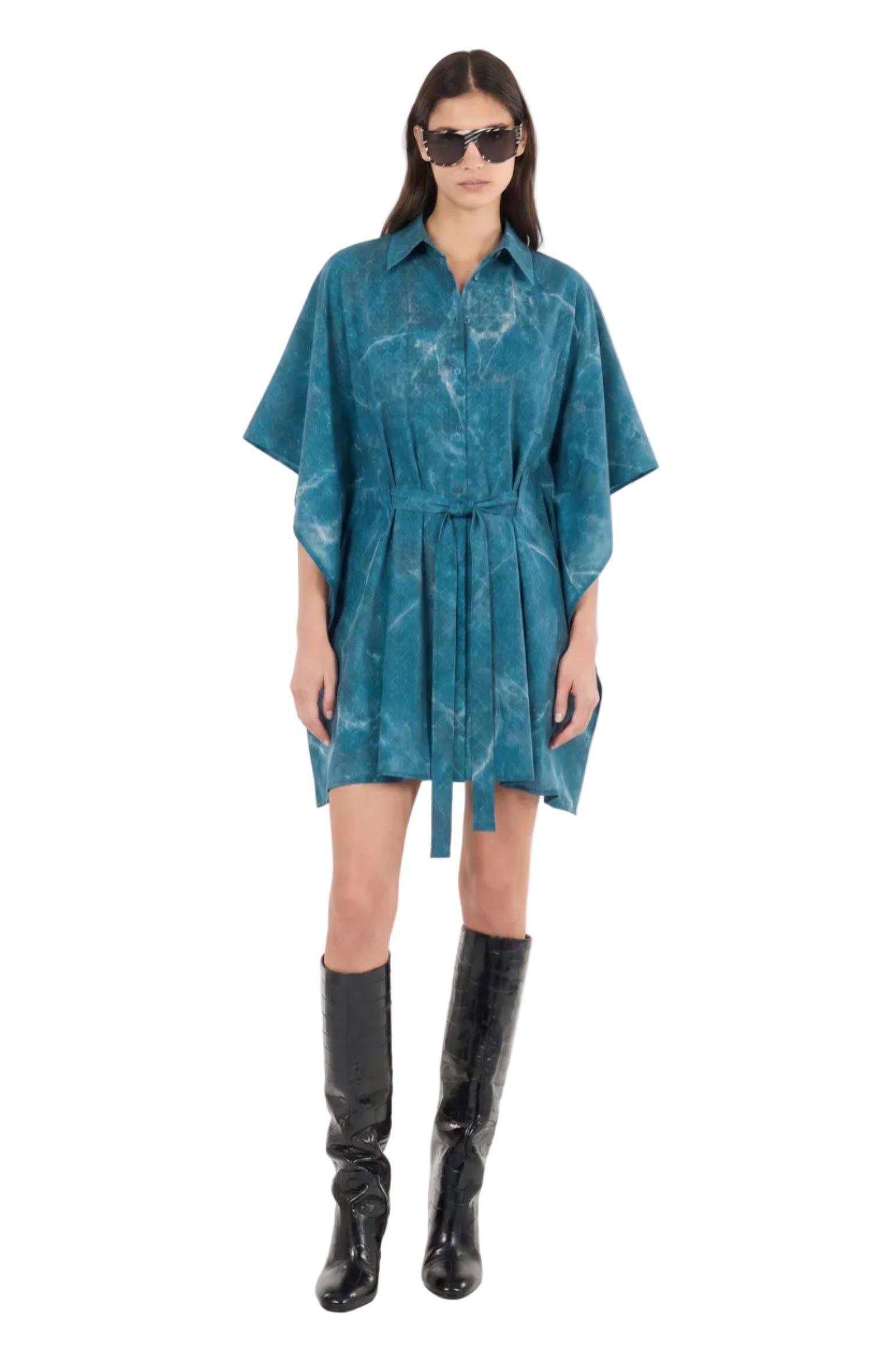 Vestito-camicia con balena e caftano Eucalyptus