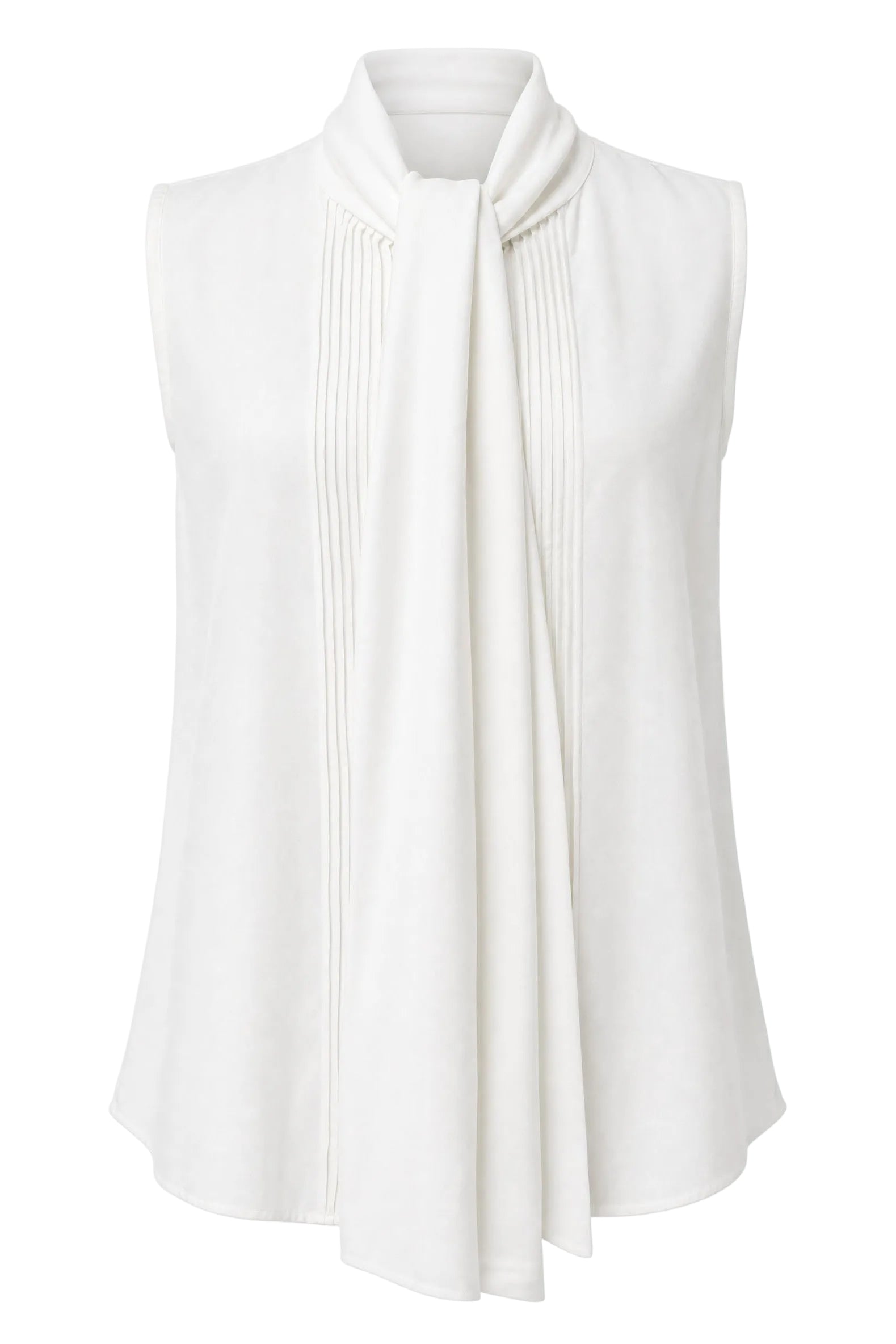 Camicia smanicata con sciarpa in eucalipto