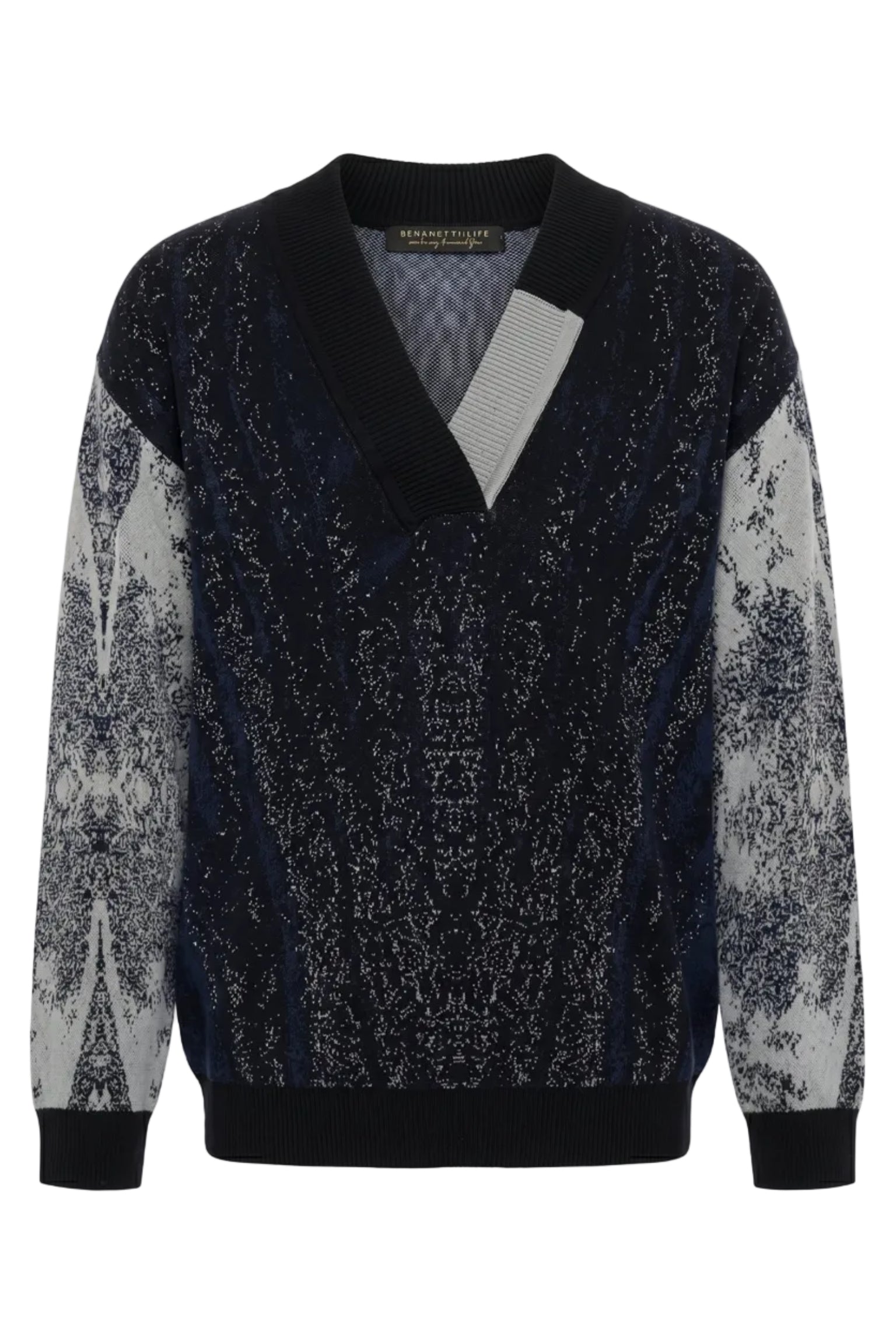 Maglione da uomo in cotone biologico effetto pelle di balena