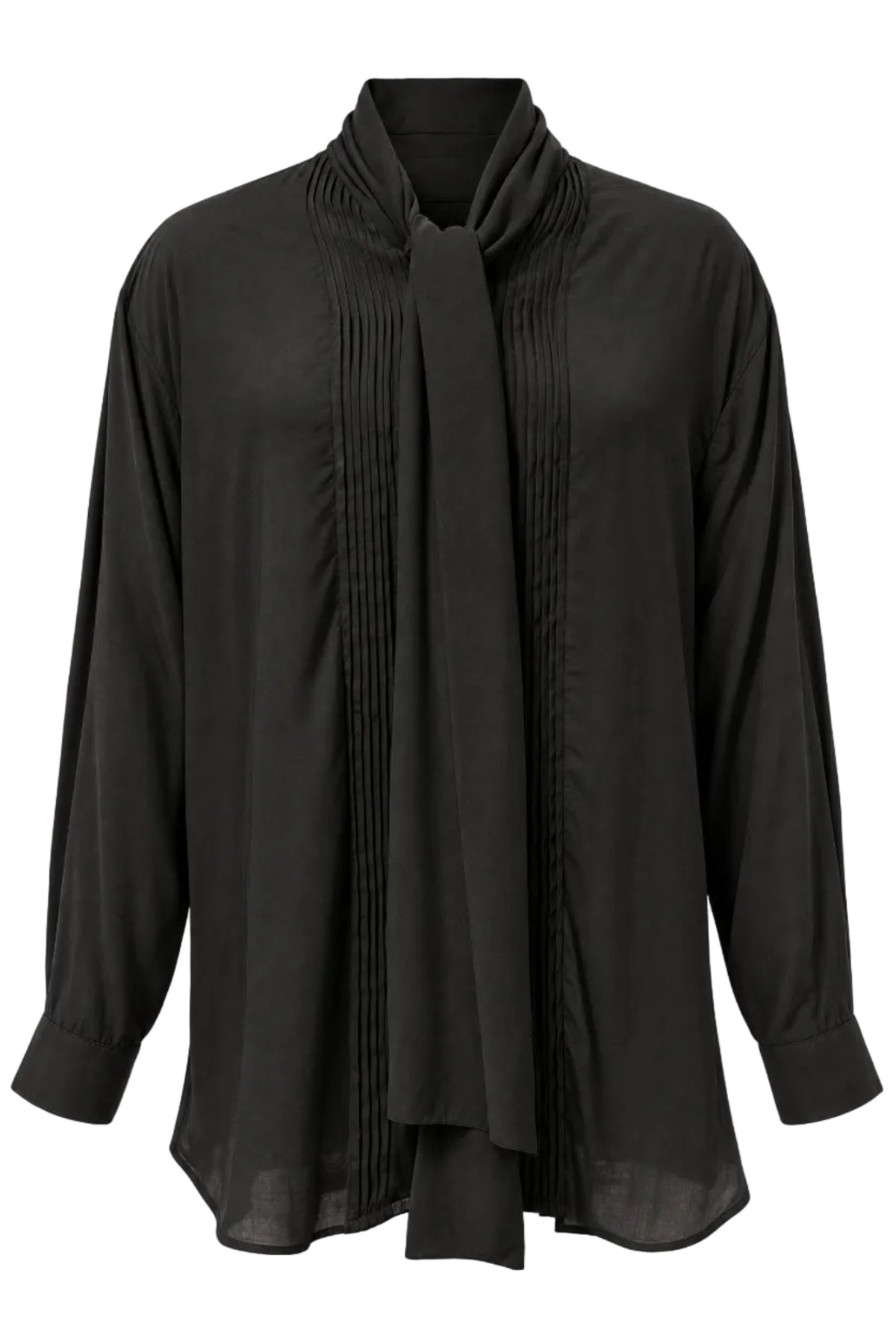Camicia con sciarpa in eucalipto
