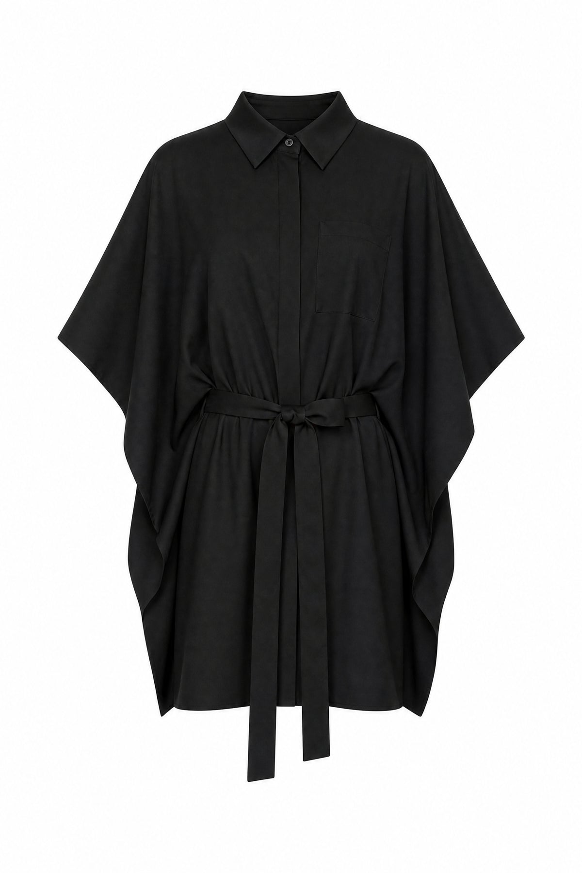 Abito caftano in cotone biologico — Nero