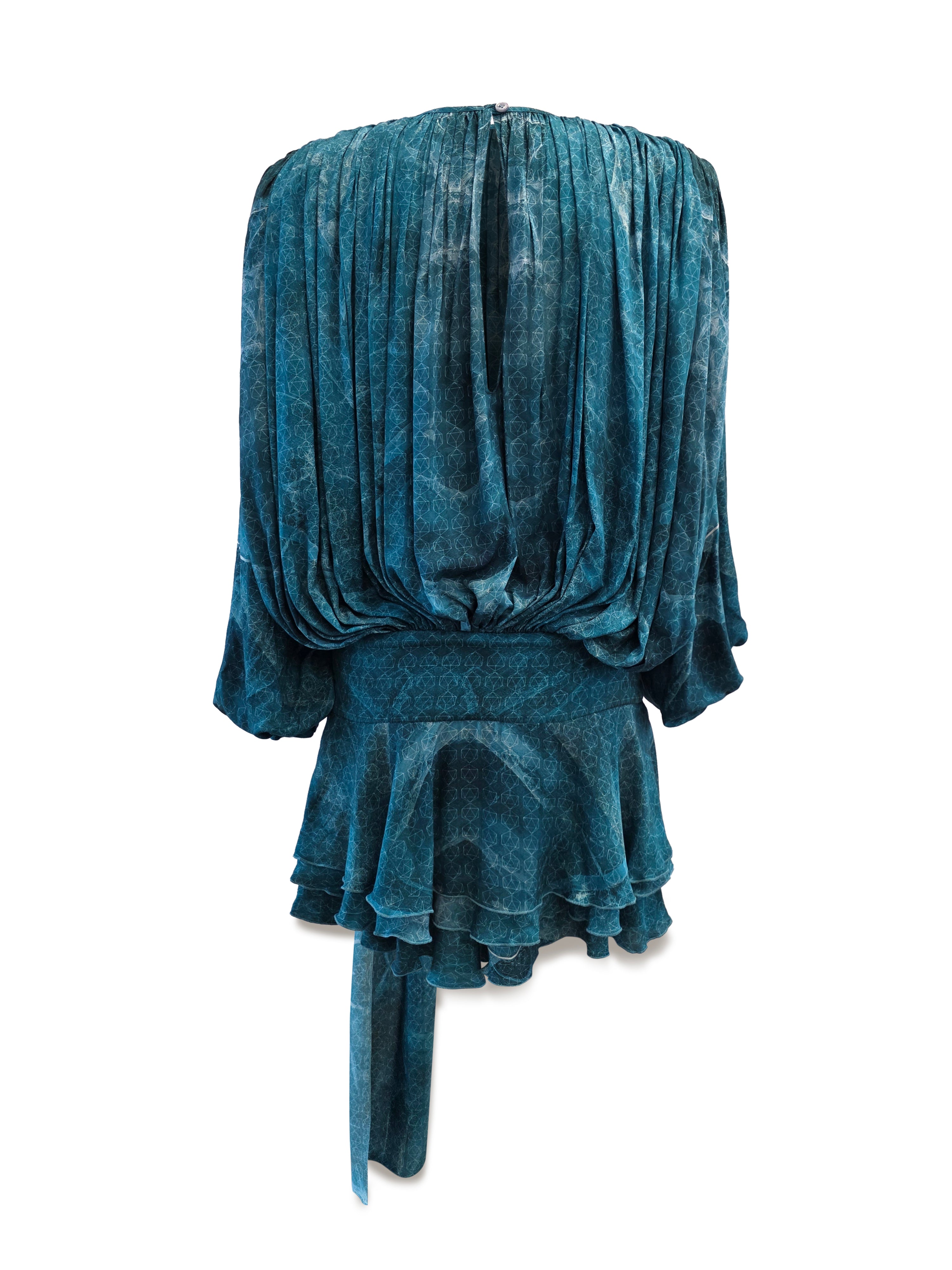 Whale Harmony Draped Eucalyptus Dress