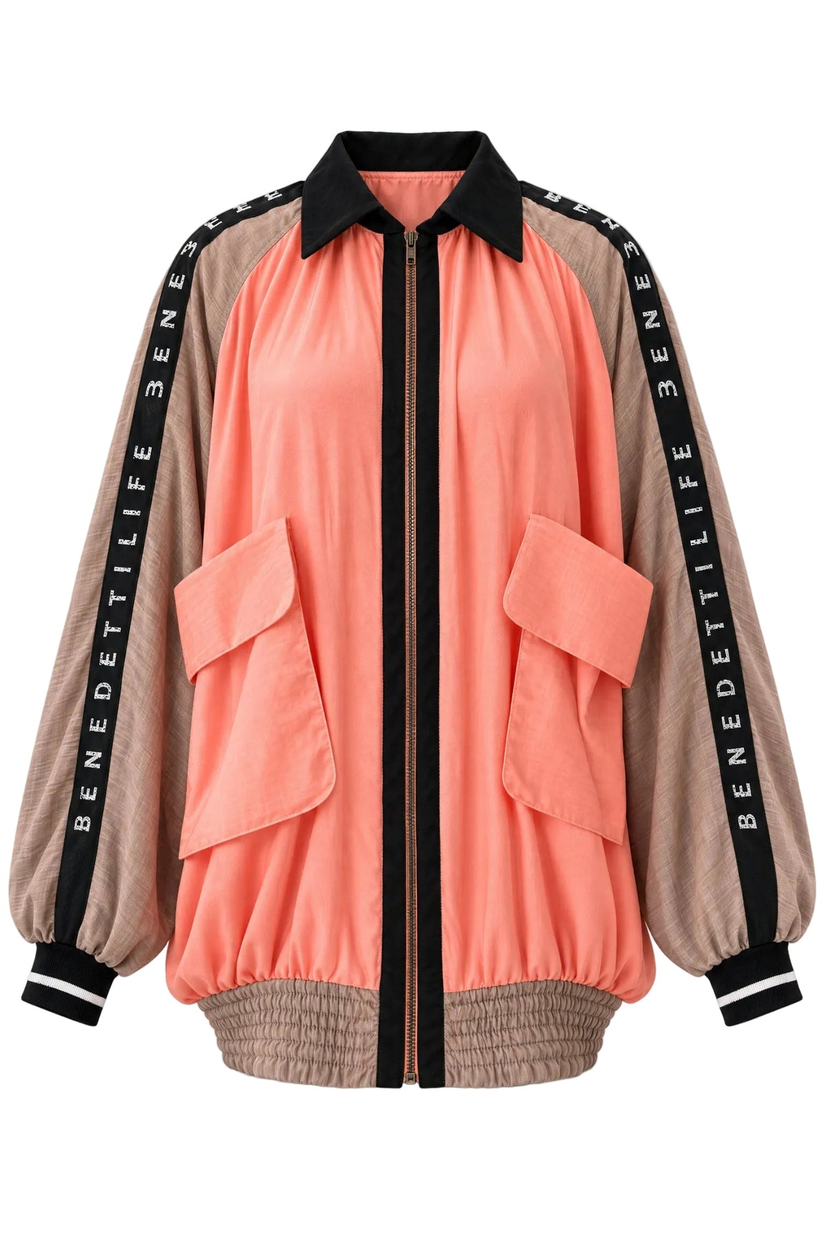 Bomber oversize in seta di eucalipto